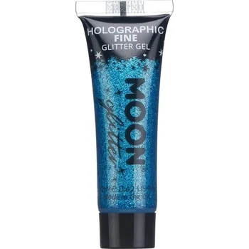 Třpytka na tělo a vlasy Třpytivý gel MOON - holografický, jemné třpytky Barva: modrý, Třpytky: holografické, jemné