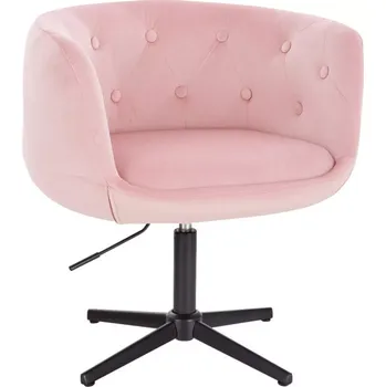 LuxuryForm DESIGN Kosmetické křeslo MONTANA VELUR na černém kříži - růžové