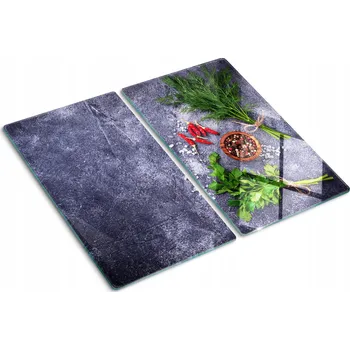 Obraz Dekorativní Skleněné Kuchyňské Desky na Krájení Bylinky a koření 2x30x52 cm