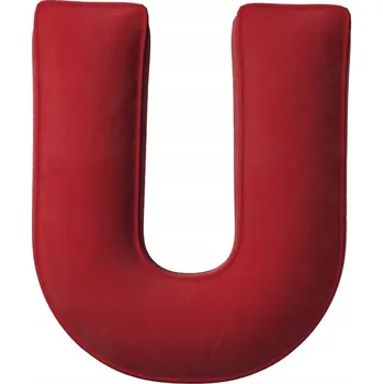Polštář Polštář velurový písmeno U, 40 cm VELKÝ červený