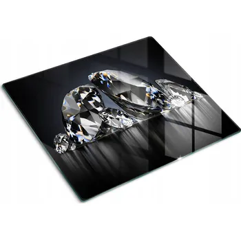 Obraz Kuchyňská Multifunkční Ozdobná Deska Tvrzené Sklo Diamanty 60x52 cm