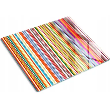 Obraz Tvrzené multifunkční dekorativní skleněné prkénko Barevné pruhy 60x52 cm
