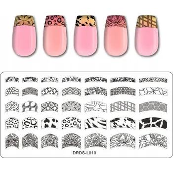 Šablona Destička pro Razítkování Zdobení Nehtů DRDS-L010