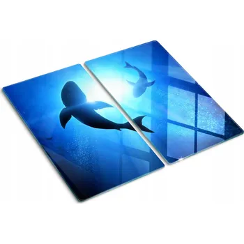 Obraz Skleněné kuchyňské desky na krájení s motivem Dva žraloci, tvrzené, 2x30x52 cm