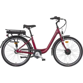 Elektrokolo Liberty elektrokolo e-VIA 6 spd 26" zadní motor, 36V/14Ah, 2025 rubínové, Přední vidlice Odpružená