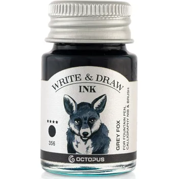 Octopus voděodolný inkoust na malování i psaní, šedá liška Objem: 10 ml
