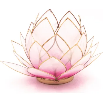 Svícen Milujeme Kameny Svícen - lotosový květ - růžový - velký kulatý - VADA VAD576 533946