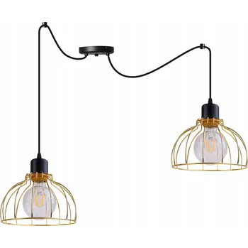 ZÁVĚSNÉ STROPNÍ SVÍTIDLO ZLATÝ ČERNÝ LUSTR PAVOUK DVOJITÝ LOFT ELEGANTNÍ