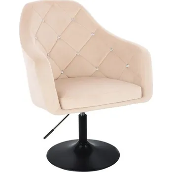 LuxuryForm DESIGN Kosmetické křeslo ROMA VELUR na černém talíři - krémové