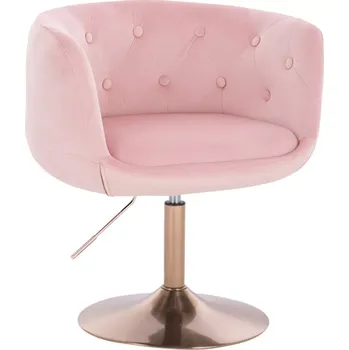 LuxuryForm DESIGN Kosmetické křeslo MONTANA VELUR na zlatém talíři - růžové