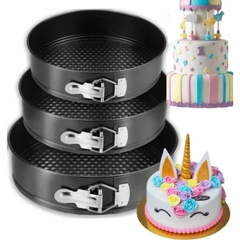 Forma na pečení 3x forma na dort kulatá na pečení PLECH 24/26/28 cm - vyjímatelné dno