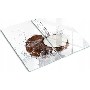 Obraz Dekorativní Skleněné Desky na Krájení a Servírování Kokosový ořech 2x30x52 cm