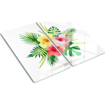 Obraz Stylová a Odolná Skleněná Prkénka s potiskem Havajské květy 2x30x52 cm