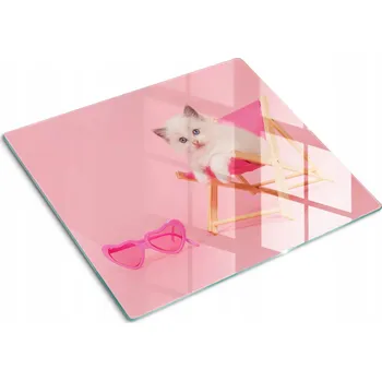 Obraz Skleněné dekorativní prkénko Na Servírování Jednohubek, Lehátko, pro kočky 60x52 cm