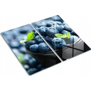 Obraz Tvrzené skleněné kuchyňské desky s grafikou, 2 kusy, motiv Borůvky, 2x30x52 cm