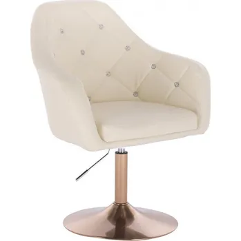 LuxuryForm DESIGN Kosmetické křeslo ROMA na zlatém talíři - krémové