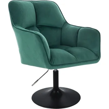 LuxuryForm DESIGN Kosmetické křeslo AMALFI VELUR na černém talíři - zelené