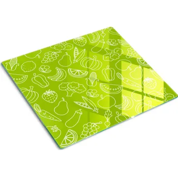 Obraz Kuchyňská Multifunkční Dekorativní Skleněná Deska Ovoce a zelenina 60x52 cm