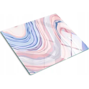 Obraz Ozdobná Skleněná Deska na Krájení a Servírování Vlny Abstraktní 60x52 cm