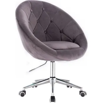 LuxuryForm DESIGN Kosmetické křeslo VERA VELUR na stříbrné podstavě s kolečky tmavě šedé