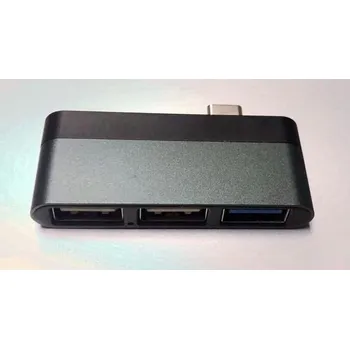 USB hub USB Hub a adaptér lulaven, konektor USB-C, 1 port USB 3.0 a 2 porty USB 2.0 (tenký design, pro více