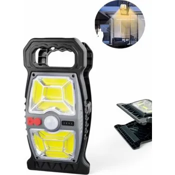 kempingová lampa Přenosná solární kempingová lampa na klip 23 cm černá