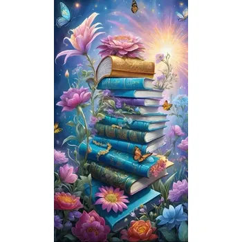 Diamantové malování Diamantové malování - Květinové knihy + třpytivé kamínky (85 x 45)