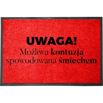 VCHODOVÁ ROHOŽKA ČERVENÁ 40X60 STYLOVÁ DEKORACE VTIPNÝ POTISK PRO DOMÁCNOST
