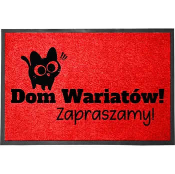 VCHODOVÁ ROHOŽKA ČERVENÁ 40X60 VTIPNÝ POTISK STYLOVÁ DOMÁCNOST DEKORACE HIT