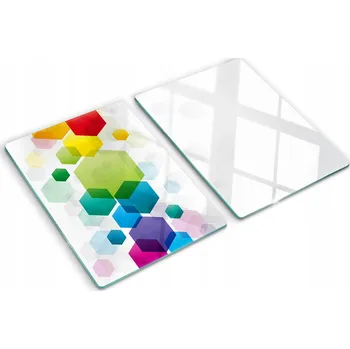 Obraz Ozdobné skleněné desky na krájení a servírování Barevné kostky 2x40x52 cm