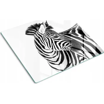 Obraz Skleněná kuchyňská deska na servírování s grafikou Zebra na sněhu 60 x 52 cm