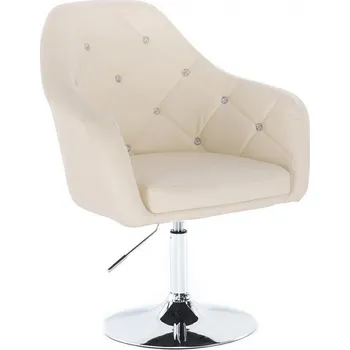 LuxuryForm DESIGN Kosmetické křeslo ROMA na stříbrném talíři - krémové