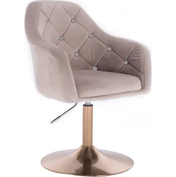 LuxuryForm DESIGN Kosmetické křeslo ROMA VELUR na zlatém talíři - světle šedé