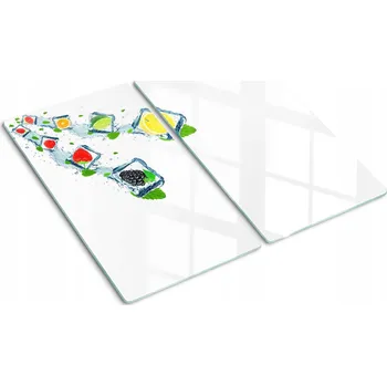 Obraz Sada dvou skleněných kuchyňských prkének s motivem nakrájeného ovoce 2x30x52 cm