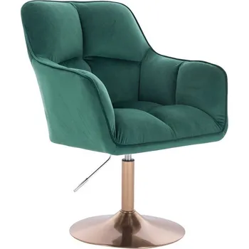 LuxuryForm DESIGN Kosmetické křeslo AMALFI VELUR na zlatém talíři - zelené