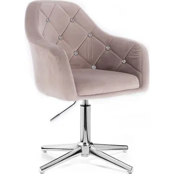 LuxuryForm DESIGN Kosmetické křeslo ROMA VELUR na stříbrném kříži - světle šedé