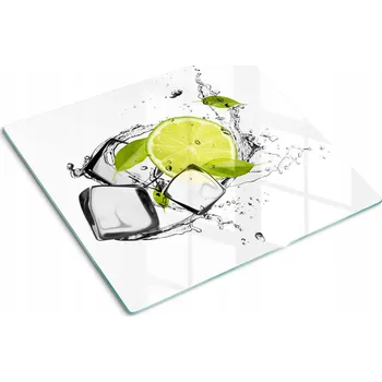 Obraz Tvrzené multifunkční dekorativní skleněné prkénko Ledová limetka 60x52 cm