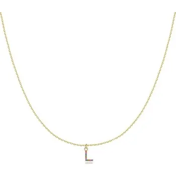 Náhrdelník Dámský stříbrný náhrdelník MARLION JEWELS s barevnými zirkonovými písmeny. Ideální řetízek na Den