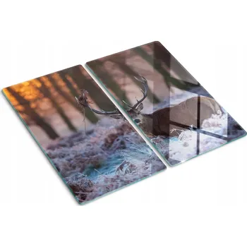 Obraz Skleněné kuchyňské desky s motivem Východ slunce nad jelenem 2x30x52 cm