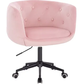 LuxuryForm DESIGN Kosmetické křeslo MONTANA VELUR na černé podstavě s kolečky - růžové