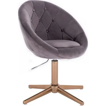 LuxuryForm DESIGN Kosmetické křeslo VERA VELUR na zlatém kříži - tmavě šedé