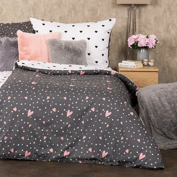 Povlečení 4Home Bavlněné povlečení Srdíčka, 140 x 200 cm, 70 x 90 cm, mix barev
