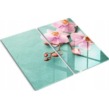 Obraz Sada tvrzených skleněných kuchyňských desek s grafikou Orchidej 2x30x52 cm