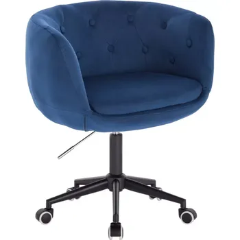 LuxuryForm DESIGN Kosmetické křeslo MONTANA VELUR na černé podstavě s kolečky - modré