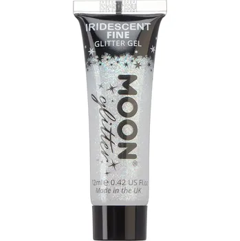 Třpytka na tělo a vlasy Třpytivý gel MOON - duhový, jemné třpytky Barva: bílý, Třpytky: duhové, jemné