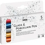 Sada fixů na porcelán "METALLIC" 5 barev, Hobby Line, KREUL