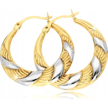 Náušnice Zlaté Náušnice 585 Kruhy Silné Velké Zlaté vzor 585