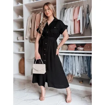 Dámské šaty SUNNI LOVE plátěné maxi šaty černé