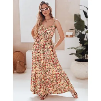 Dámské šaty FLORALUSH maxi šaty se žlutočervenými květy