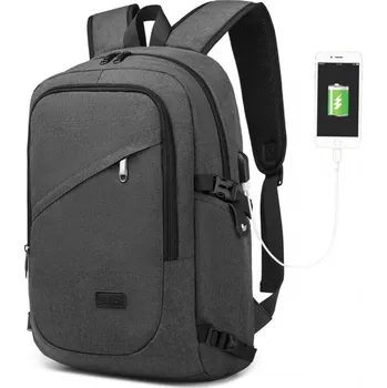 Městský batoh Kono E6715 Batoh na notebook&nbsp;15.6" Tmavě Šedý s USB